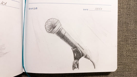 One Sketch A Day #28 - Ready for the Show: The Microphone on Stage