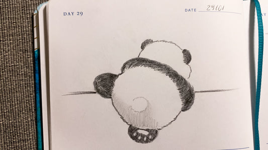 One Sketch A Day #29 - The Adorable Climb: A Panda Bear in Action